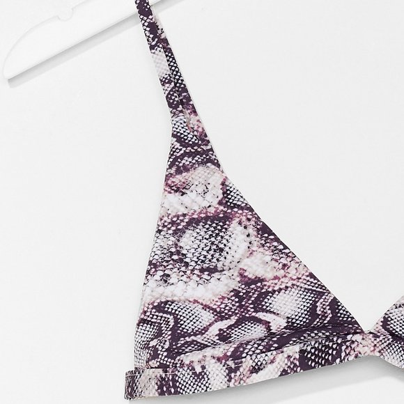 Nasty Gal Mauve Snake Difference Triangle Bikini - Picture 2 of 4
